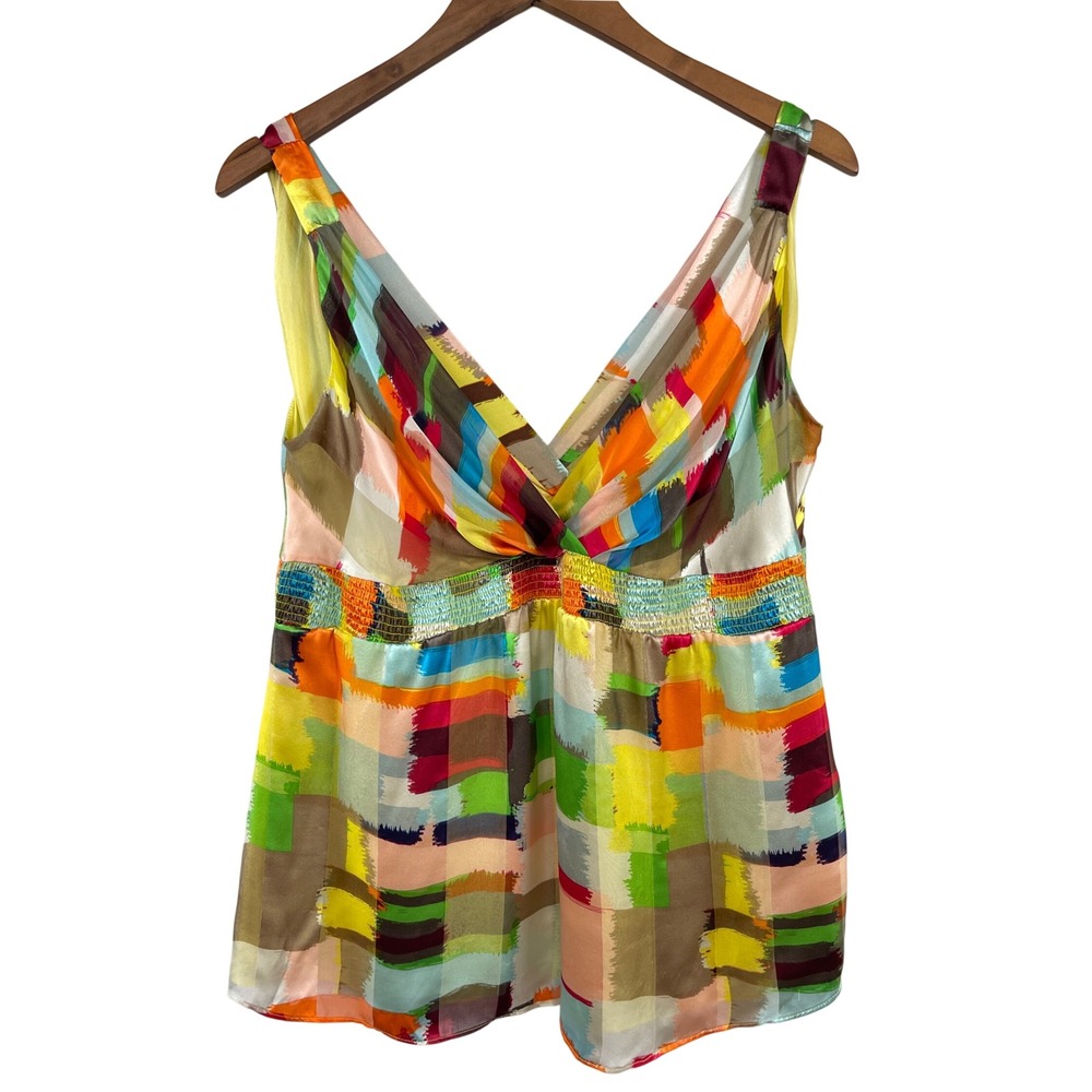Anna Paul A Pea in the Pod Silk Empire Maternity Top S Artsy Abstract Luxury